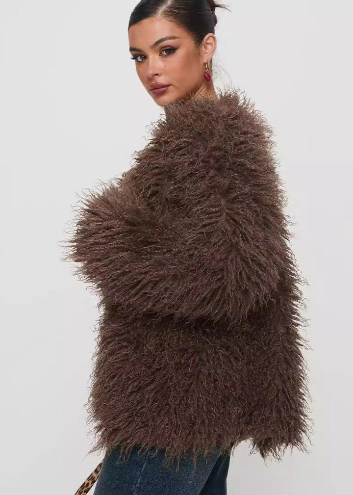Drune | Shaggy Kunstpelzjacke