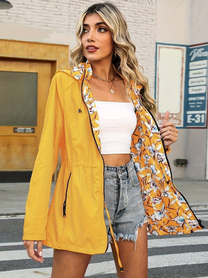 Drune | Sommerjacke mit Kapuze und floralem Druck