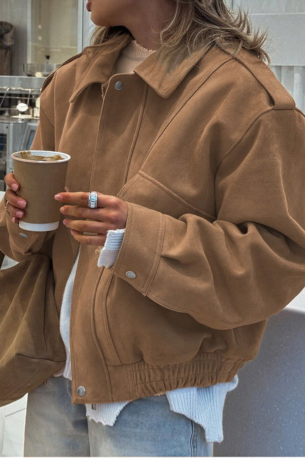 Drune | Casual, loose-fitting jacket with zipper and long sleeves