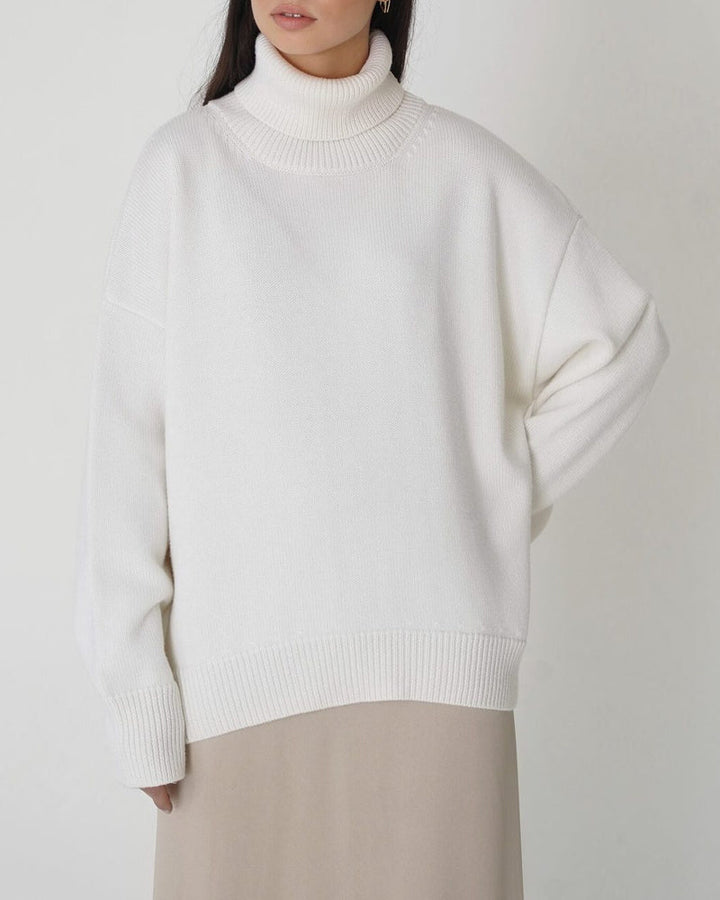 Drune | Eleganter Oversized Damen Rollkragenpullover Aus Baumwolle