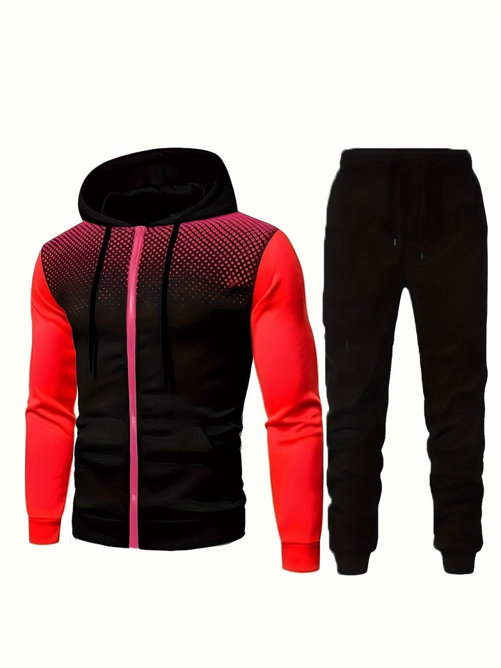Drune | Fleece Sweatshirt Trainingsanzug Mit Kapuzen Langärmeliger Und Kordelzug Hose Für Herren - Perfekt für Freizeitaktivitäten