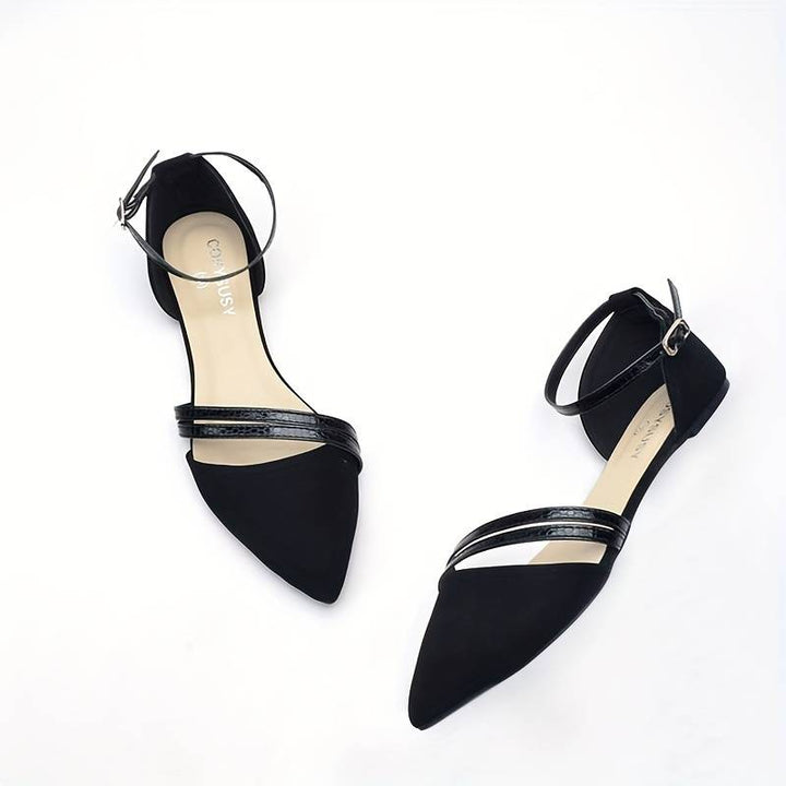 Drune | Leichte Flache Sandalen mit Schnalle und Spitzem Zeh