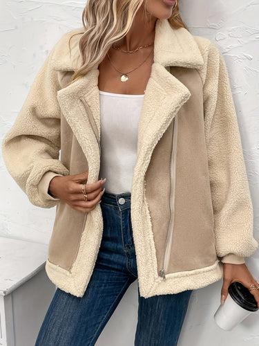 Drune | Weiche Kurze Jacke Aus Imitiertem Wildleder Modernes Design Komfort und Eleganz