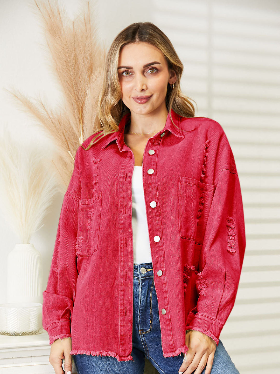 Drune | Zerrissene Rohsaum-Denimjacke
