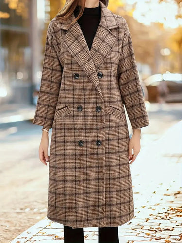 Drune | Geknöpfter Karierter Mantel - Wollmischung - Zeitlose Eleganz
