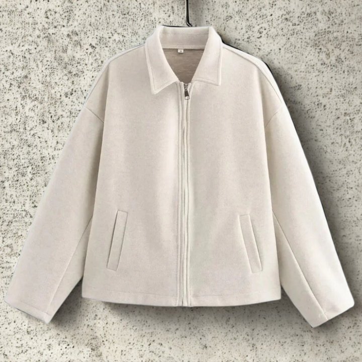 Drune | Boxy fit women's short jacket with pointed collar and front zipper