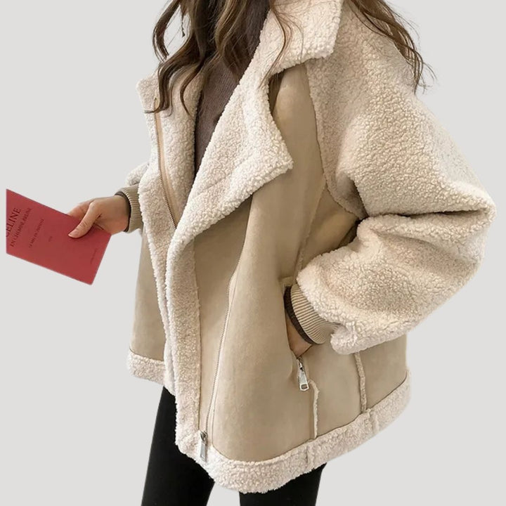 Drune | Damen Teddy warme Winter Reißverschlussjacke