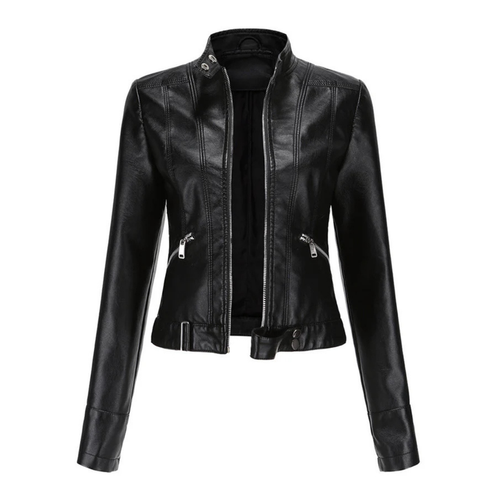 Drune | Reißverschluss Kurze Biker Jacke - Langarm