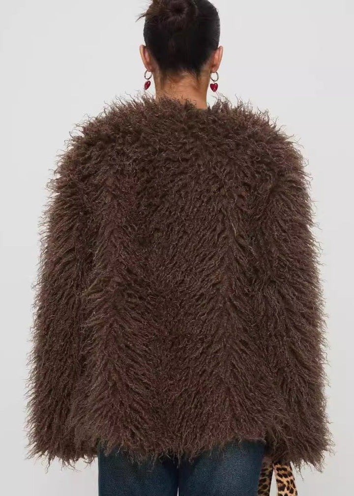 Drune | Shaggy Kunstpelzjacke