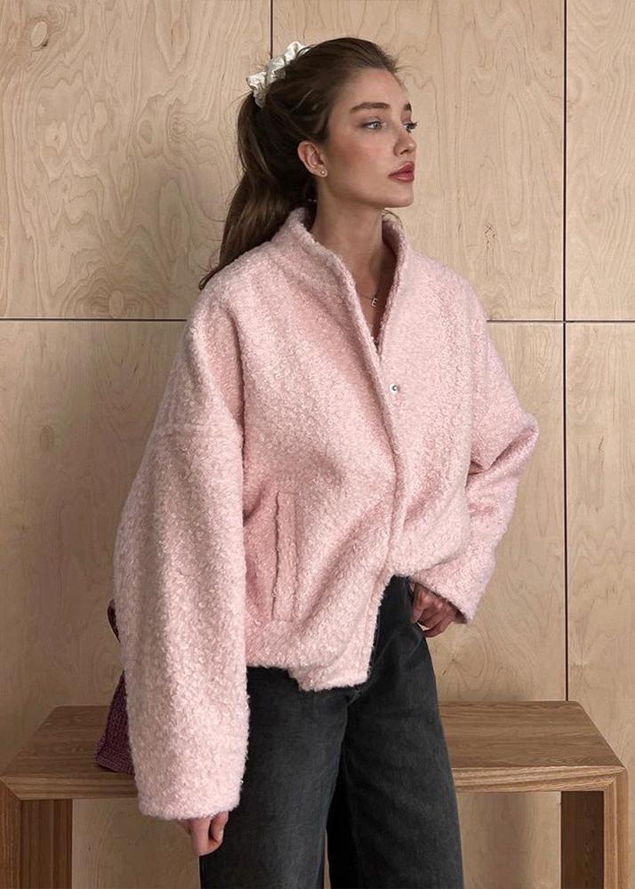 Drune | Rosa Drop Shoulder Stehkragenjacke