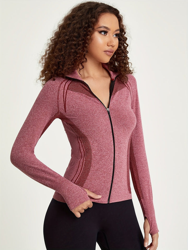 Drune | Sportliche Damen Sweatjacke mit Langen Ärmeln und Streifendekoration
