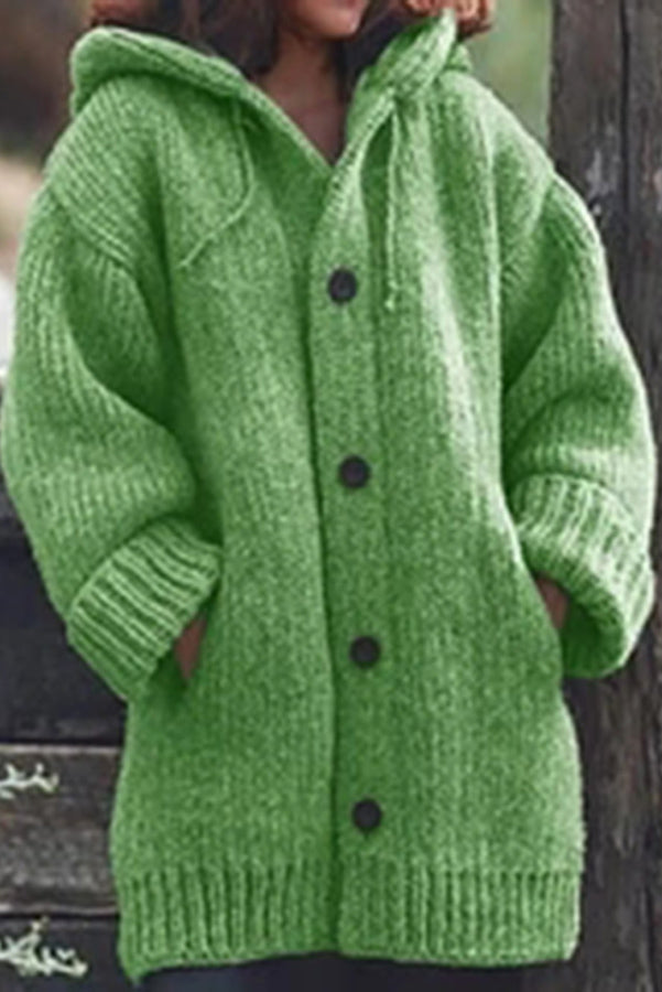 Drune | Stylischer und bequemer Khaki-Hoodie-Cardigan