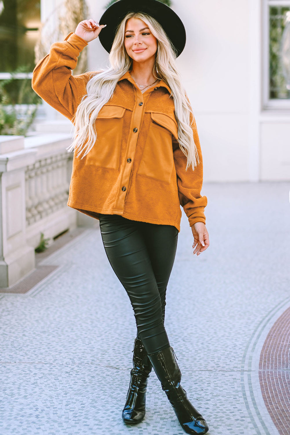 Drune | Weiche Teddyjacke mit Großen Taschen Polyester Warm und Modern