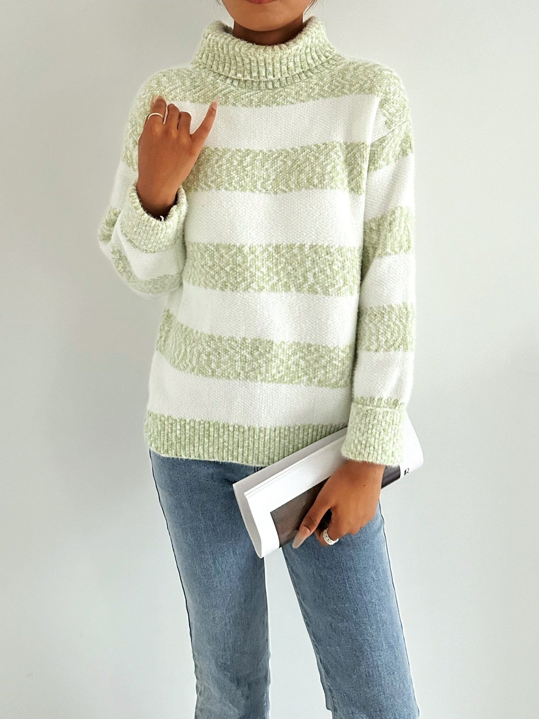 Drune | Strickpullover mit Rollkragen Acrylmischung Gestreiftes Muster