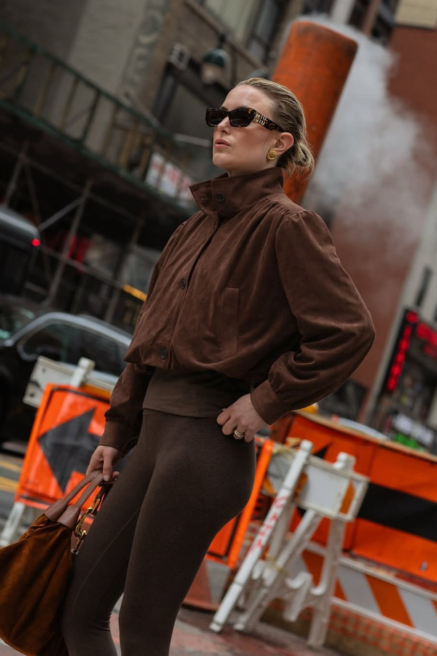 Drune | Wildleder Stil Langarmjacke