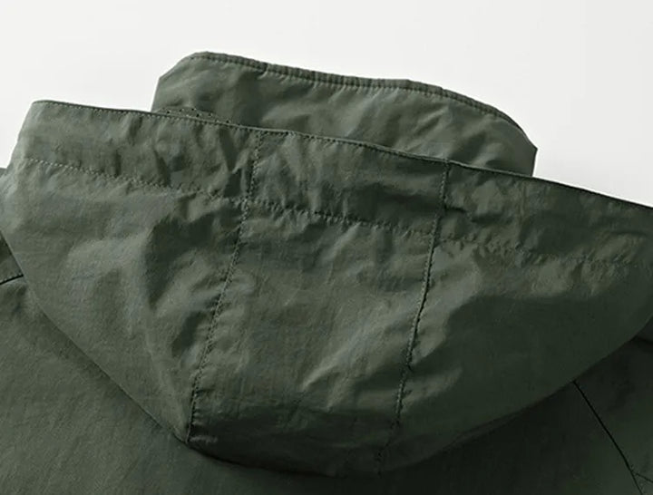 Drune | Wasserdichte Outdoor Herrenjacke mit abnehmbarem Kapuzenverband