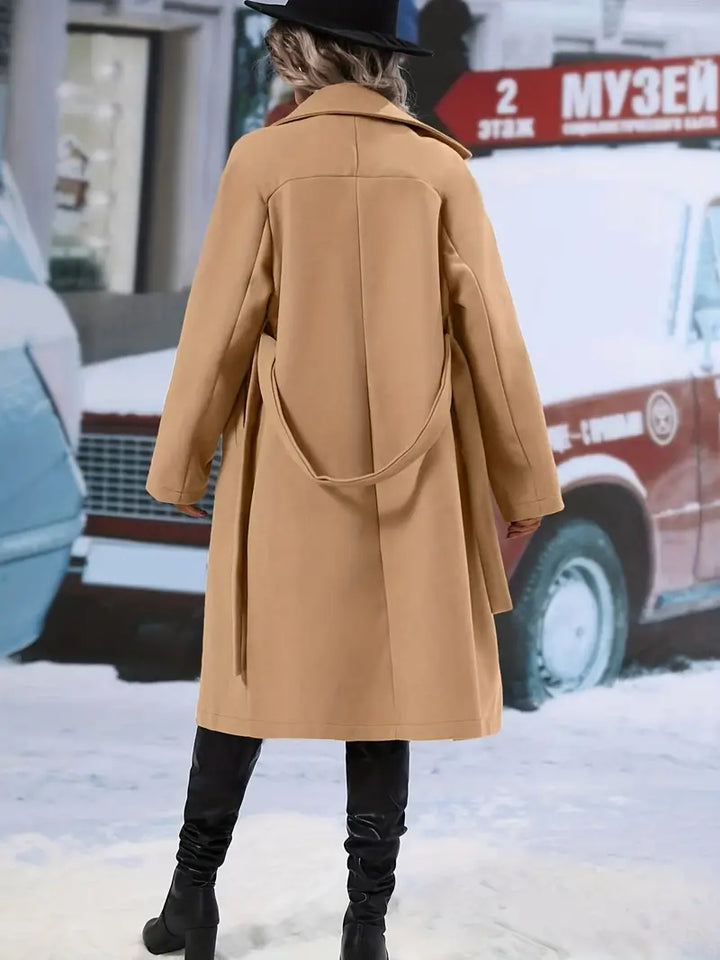 Drune | Elegante Doppelknopf Midi-Winterjacke