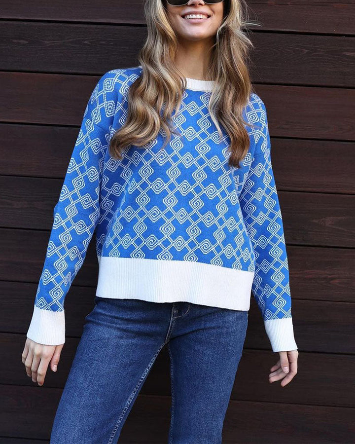 Drune | Muster Strickpullover Weich und Trendy Statement-look