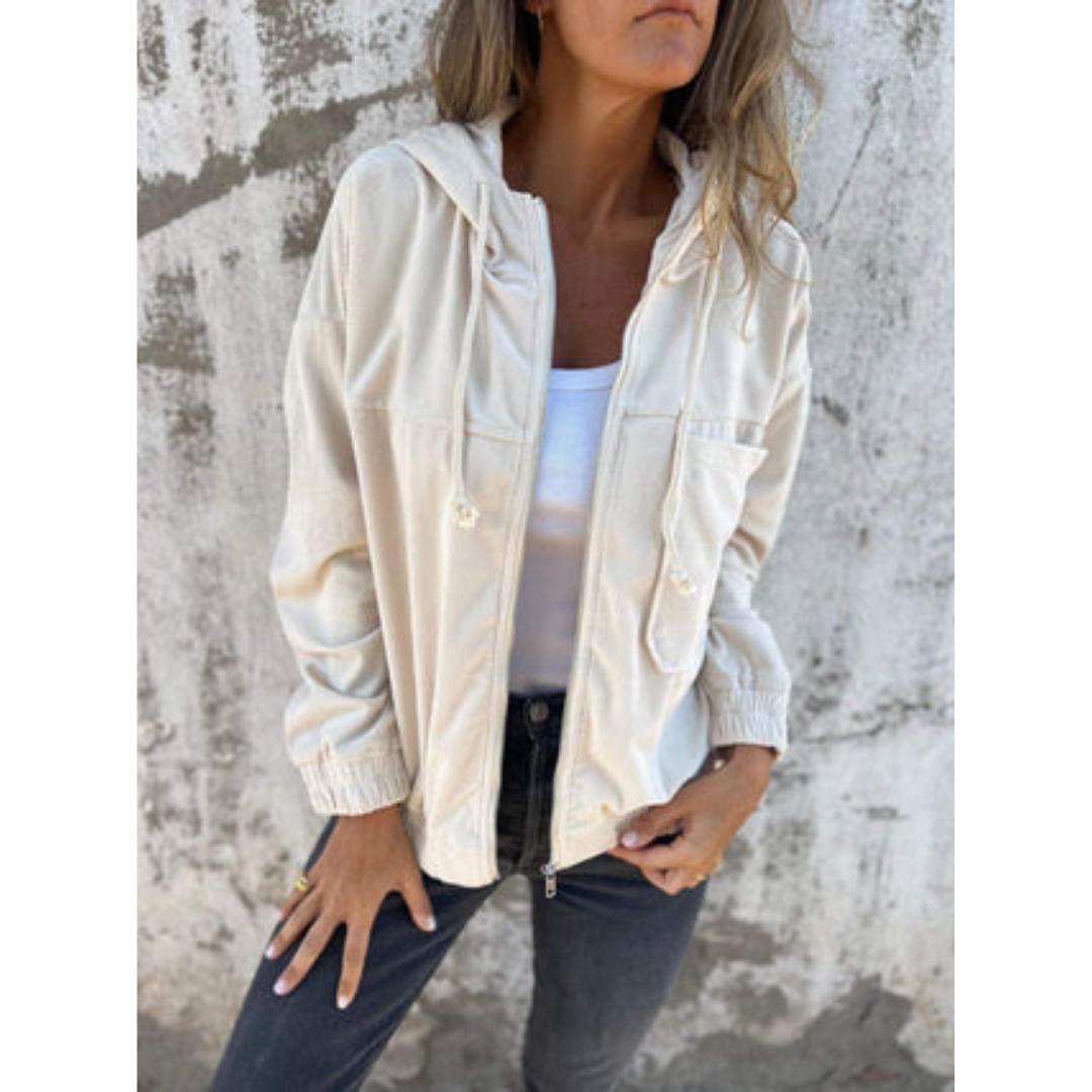 Drune | Up Casual Jacket - Kordelzug Taille - Leichte Baumwollmischung