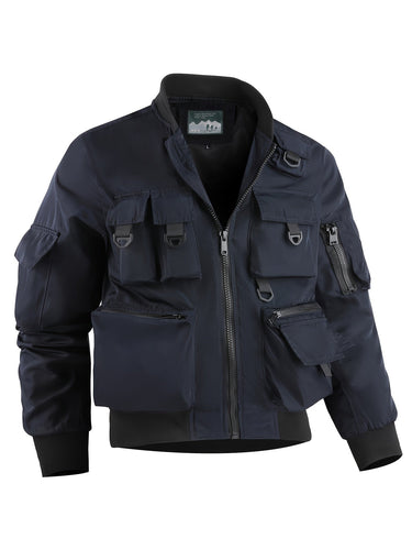 Drune | Bomberjacke Herren - Multifunktionale Outdoor Jacke mit vielen Taschen & Reißverschluss