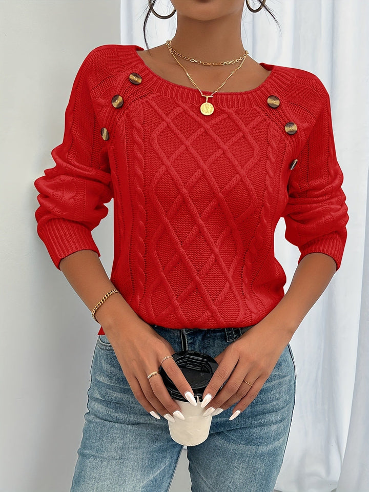 Drune | Casual Pullover Top mit Rundhalsausschnitt