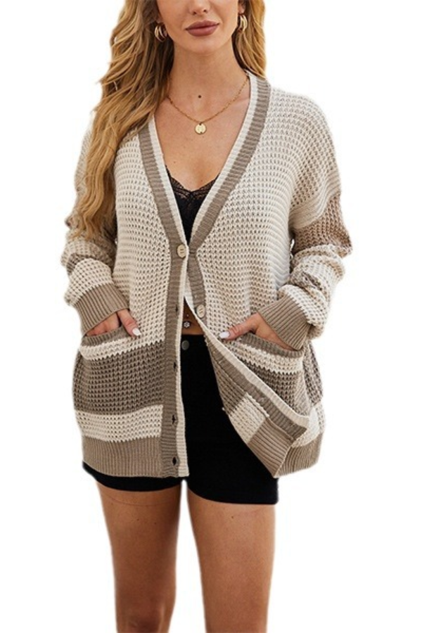 Drune | Jacke Oversized Pocket Colorblock Cardigan Pullover