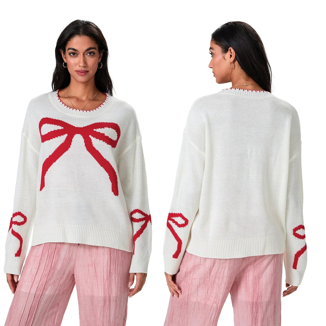 Drune | Festlicher Strickpullover mit Schleifen-Design