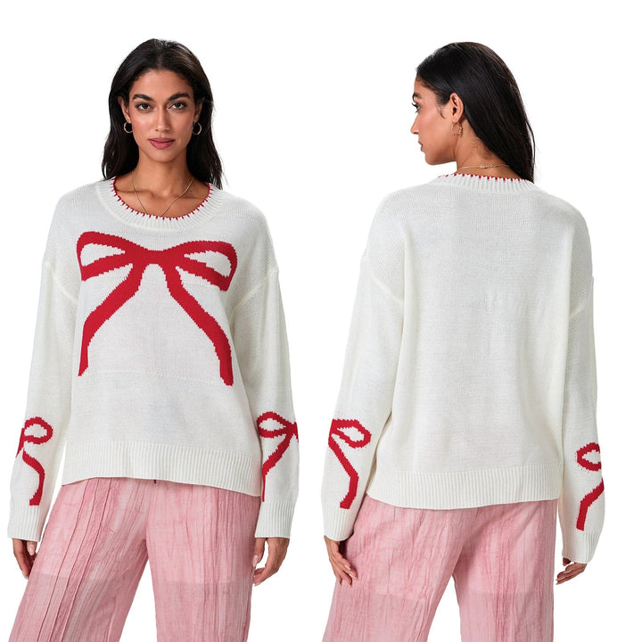 Drune | Festlicher Strickpullover mit Schleifen-Design