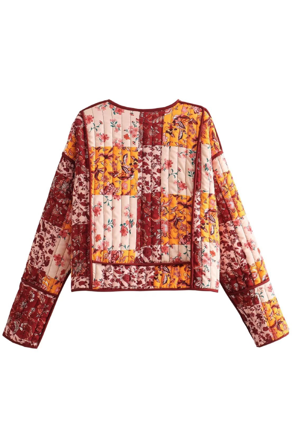 Drune | Lässige kurze Strickjacke gesteppte Baumwolljacke