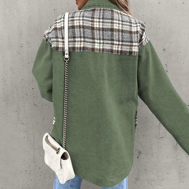 Drune | Stylish checked jacket with classic collar for women