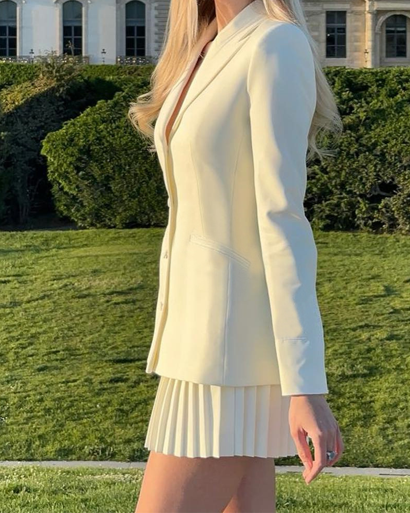 Drune | Anzugjacke Plissee Kurzkleid Anzug