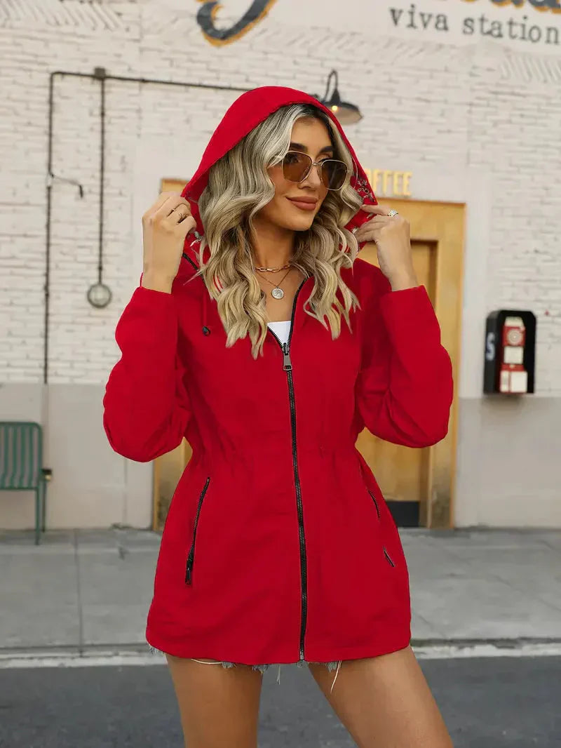 Drune | Sommerjacke mit Kapuze und floralem Druck