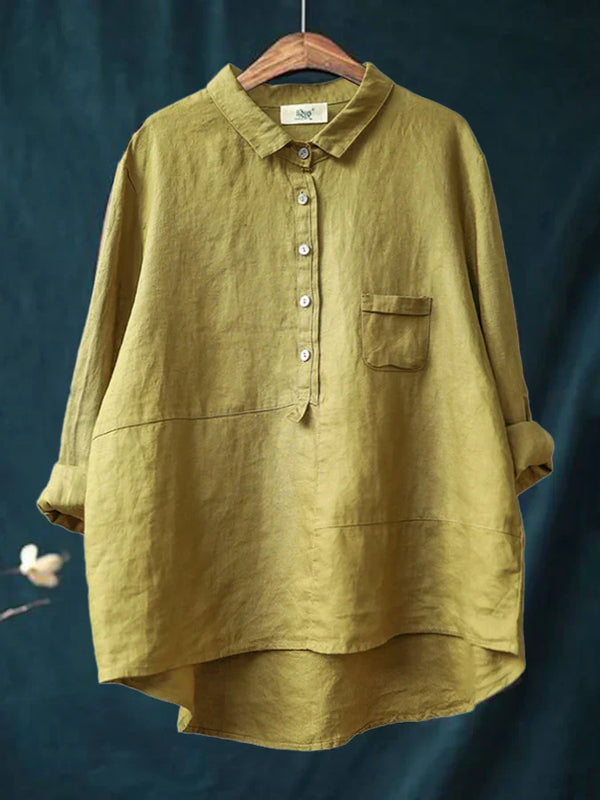 Drune | Damen Leinen Langarmshirt