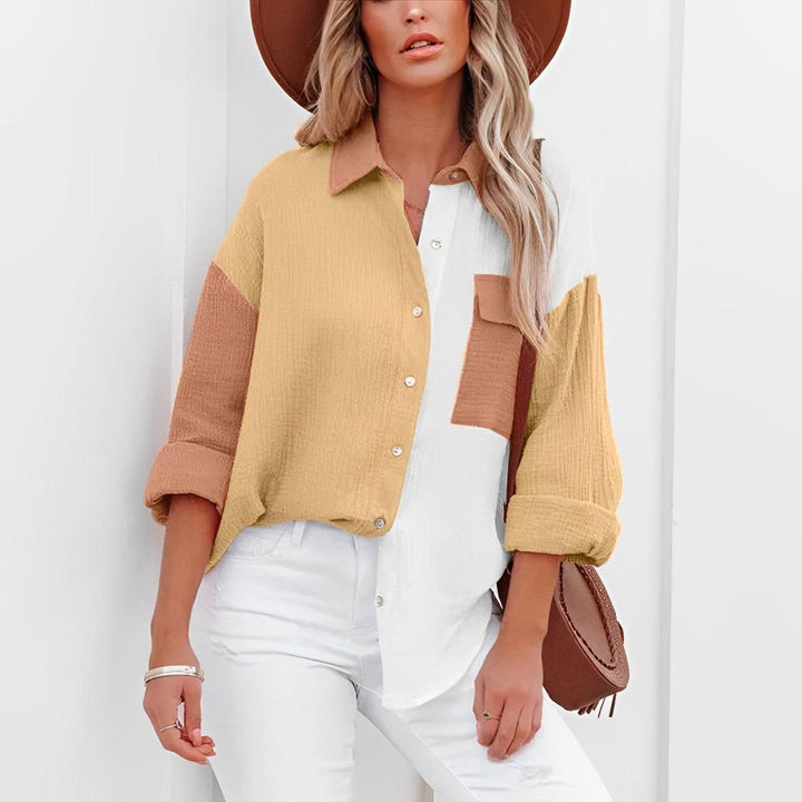 Drune | Colorblock Hemd Mit Knopfverschluss Für Damen