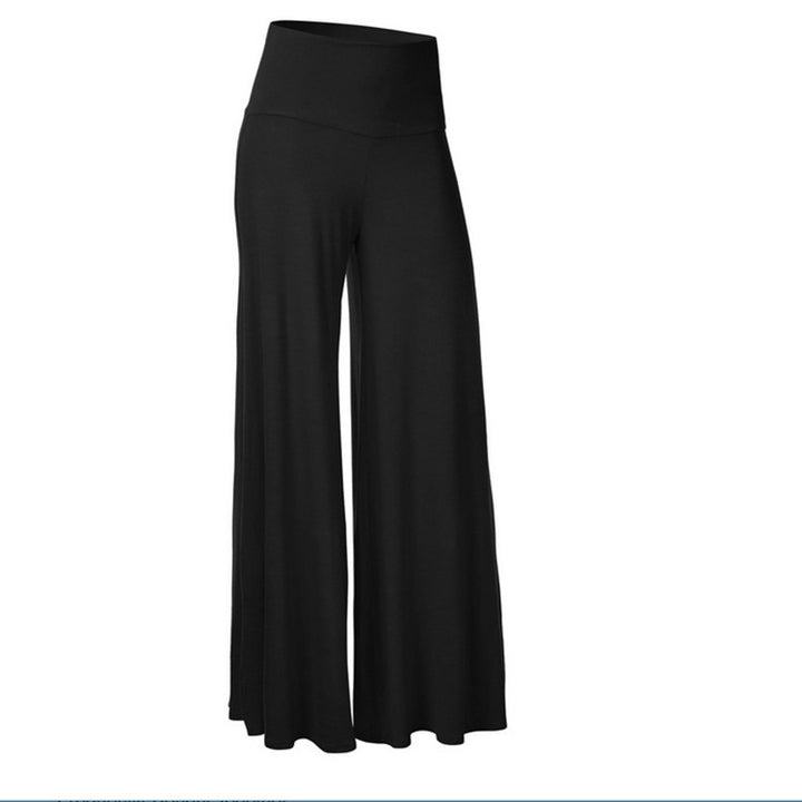 Damen Freizeitliche Palazzo-Hose mit elastischem Bund und weitem Schnitt Drune