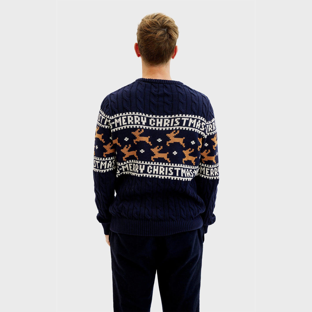 Drune | Der elegante Weihnachtspulli Blau - Herren