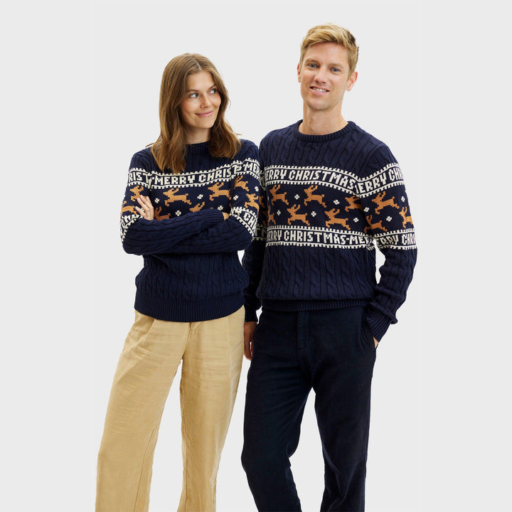 Drune | Der elegante Weihnachtspulli Blau - Herren