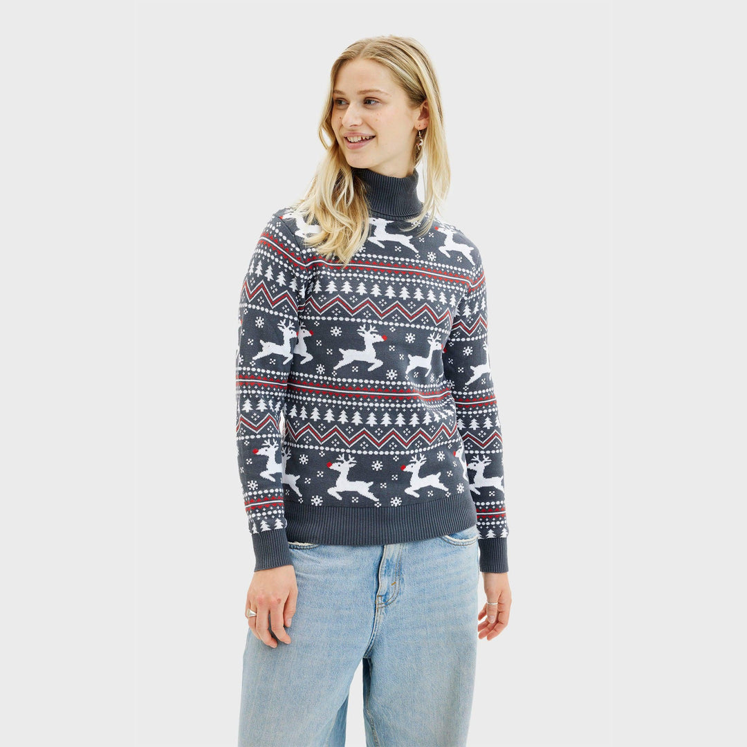 Drune | Der stilvolle Highneck Weihnachtspullover - Damen
