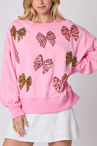 Drune | Weihnachtsbogen Pailletten Lockere Freizeit Langarm Sweatshirt