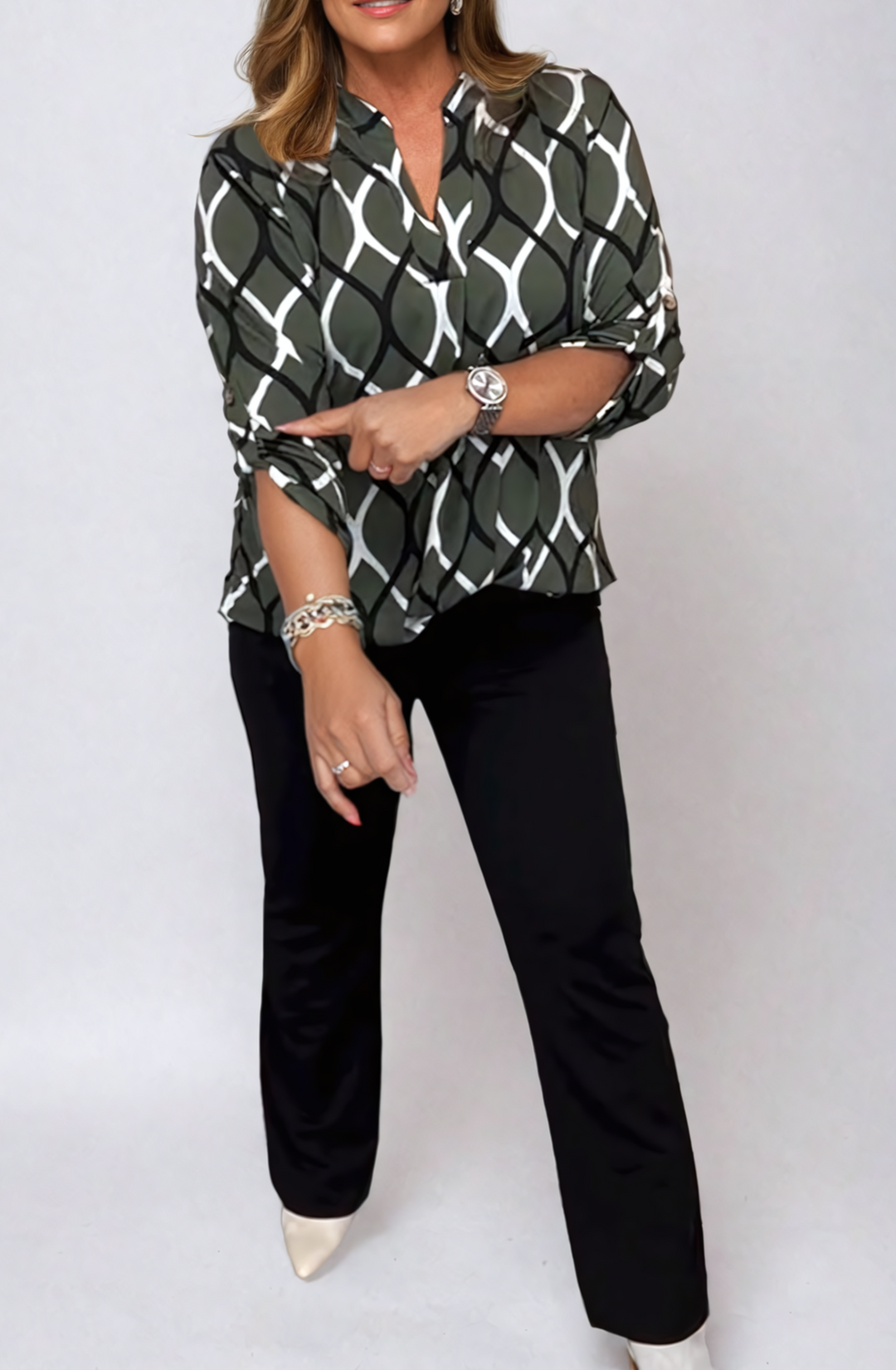 Drune | Elegante Bluse mit Grafischem Muster Leicht und Stilvoll Perfekt Für Den Alltag
