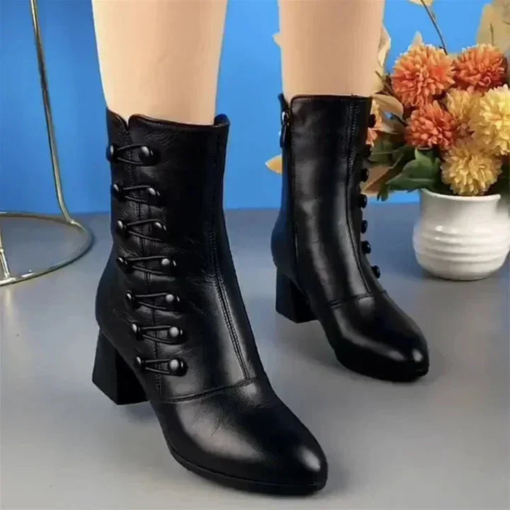 Drune | leder-damenstiefel aus grobem leder