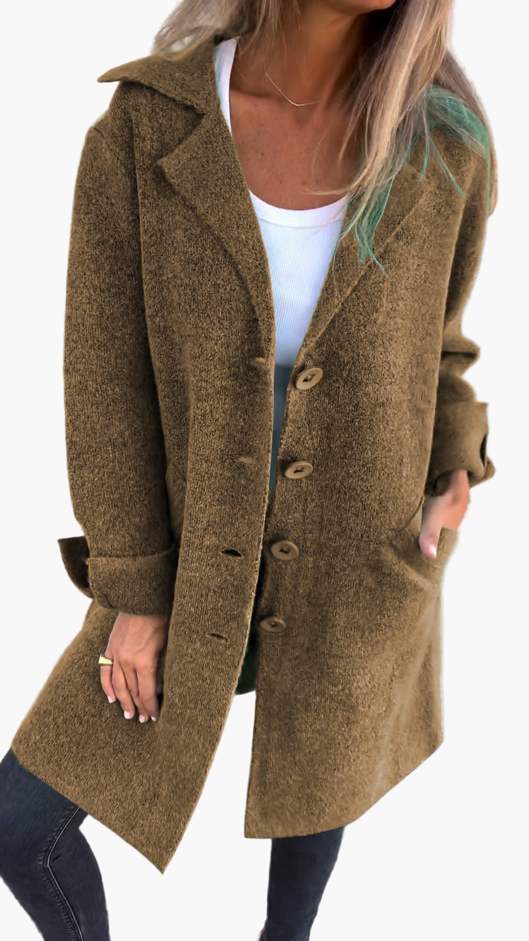 Drune | Mantel mit elegantem Revers - Langer Übergangsjacke für Alltag und Büro
