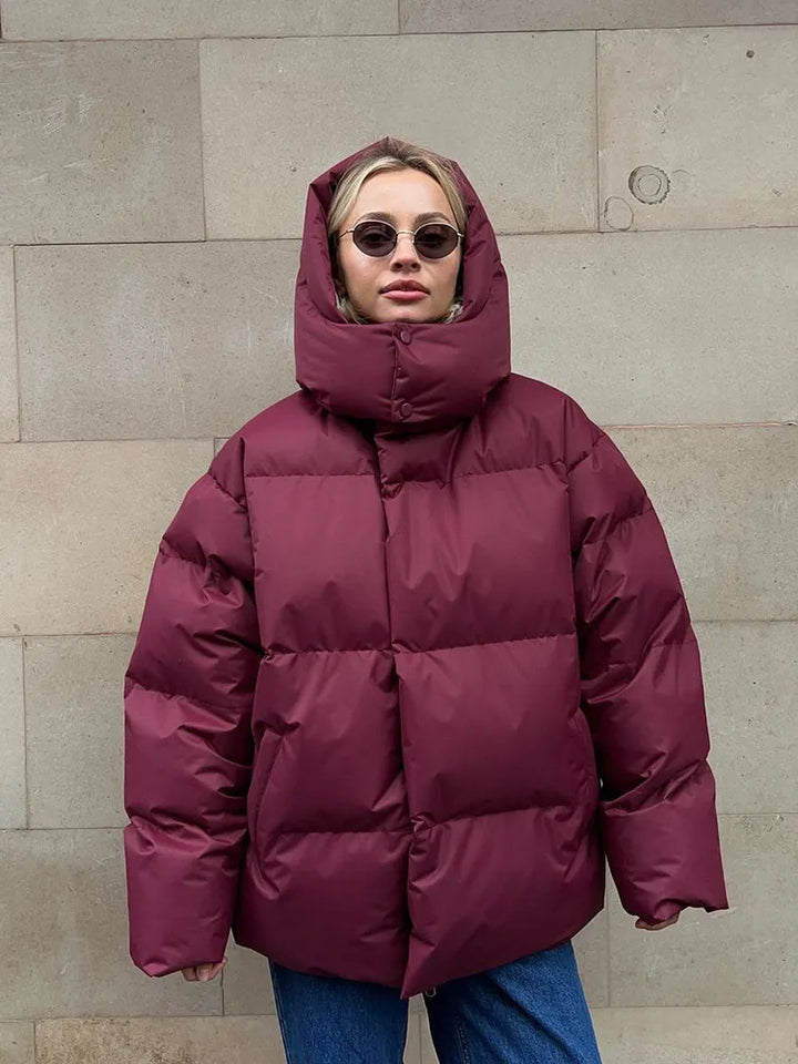 Drune | Damen Pufferjacke - Stepp-Langjacke - Mit Kapuze Hoher Kragen - Warm Isoliert