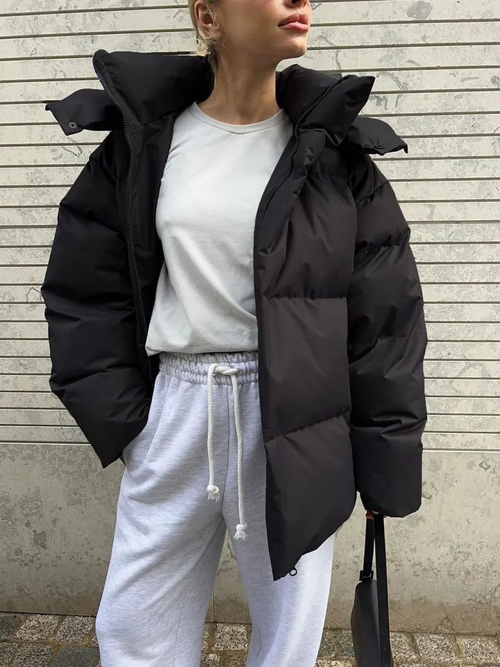 Drune | Damen Pufferjacke - Stepp-Langjacke - Mit Kapuze Hoher Kragen - Warm Isoliert