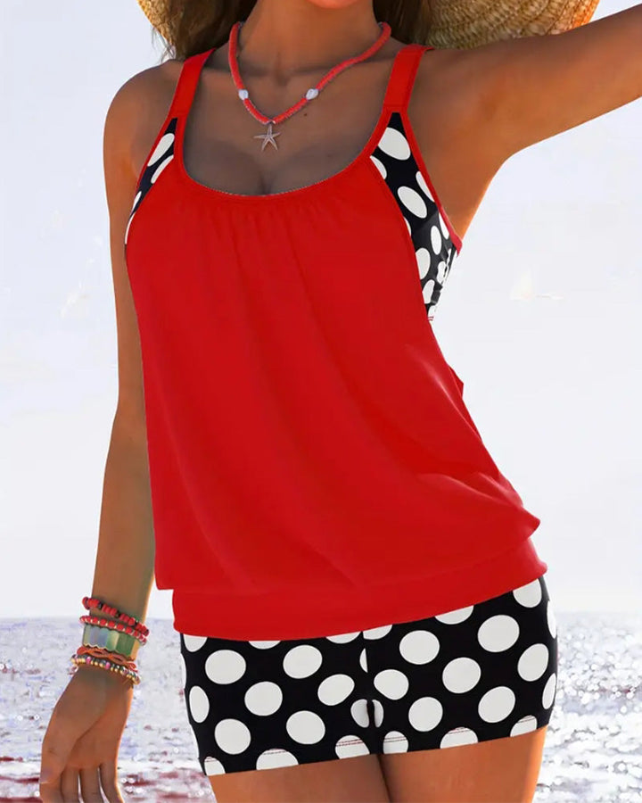 Drune | Badeanzug Tanktop mit Polka Dot Boxer
