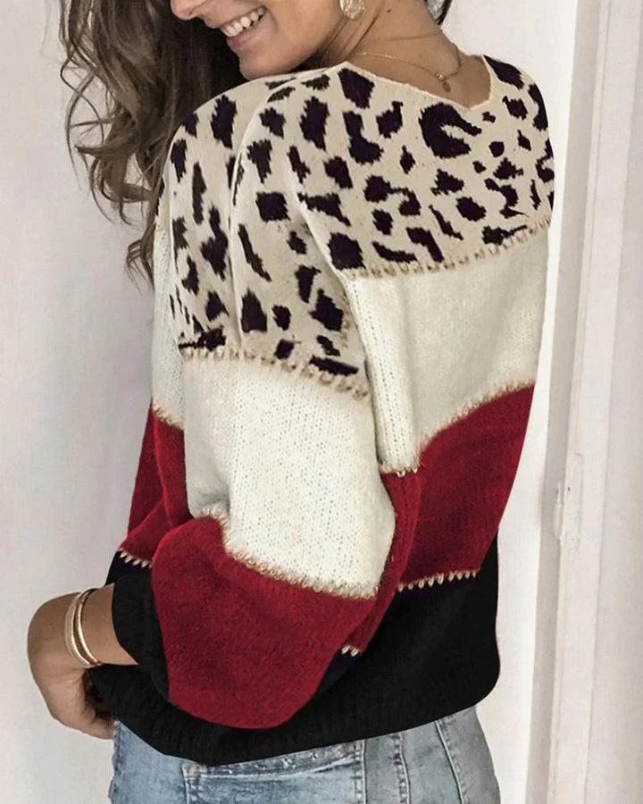 Drune | gestreiftes sweatshirt mit leopardenmuster