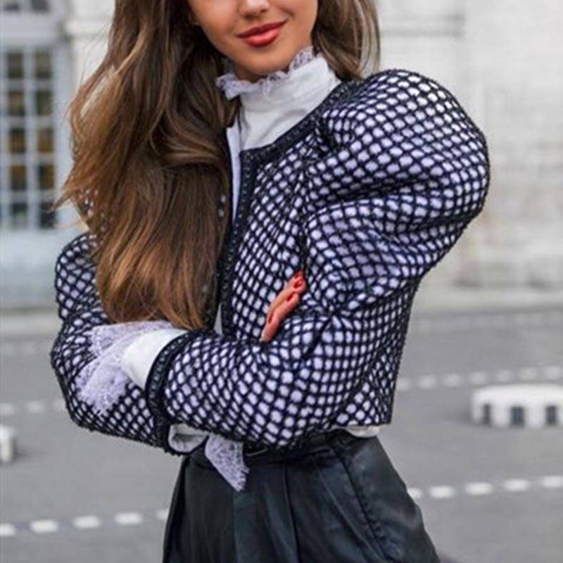 Drune | Puff-Ärmel Bluse - Polka-Dot-Design - Schleifenakzent - Auffällige Abendmode