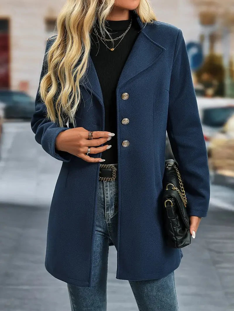 Drune | geknöpfter Blazer-Mantel - Elegante maßgeschneiderte Passform - Wollmischung - Lässiger schicker Layer