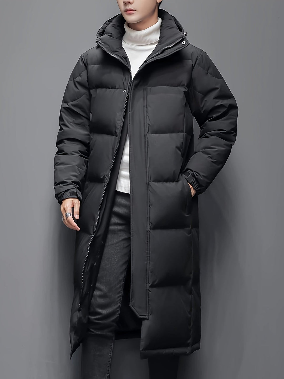 Drune | Lange Pufferjacke mit Kapuze Polyester Isolierend und Stilvoll