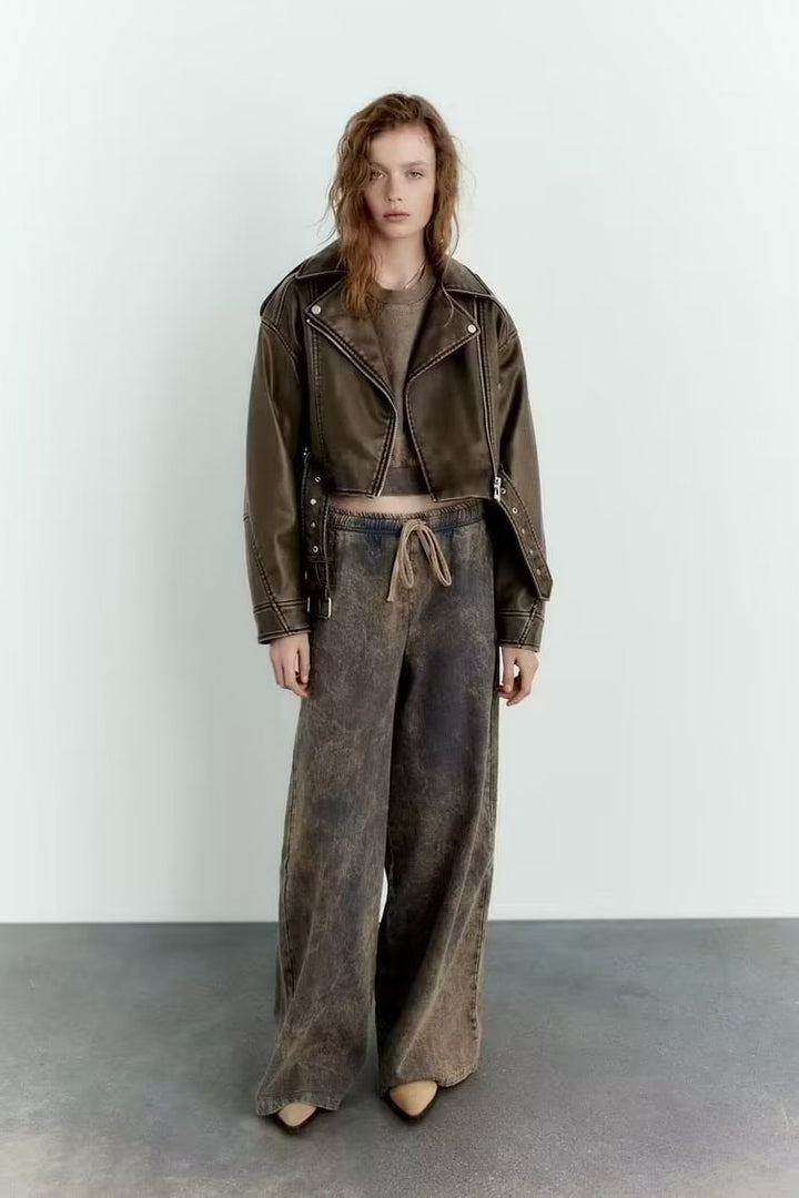 Drune | Waschbare, Farbverlaufende Lederjacke Für Damen*